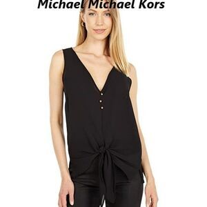 MICHAEL Michael Kors Tie-Front Tank Top Sz M NWT